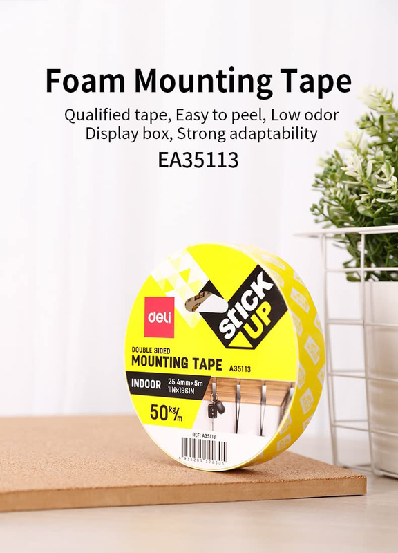 Deli EA35113 Mounting Double Sided Tape, Multicolour