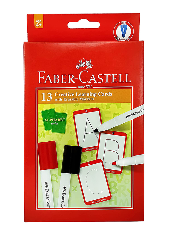 Faber-Castell Creative Learning Card with Erasable Markers, 15 Pieces, ‎PL159280, Multicolour