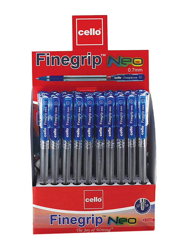 Cello 50-Piece Finegrip Neo Ballpoint Pen, ‎CEL1006055, 0.7mm, Blue