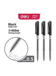 Deli 12-Piece Arrow Ballpoint Pen, 0.5mm, Black