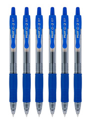 Pilot 6-Piece 2605-G2-07 Gel Ink Pen, 0.7mm, Blue