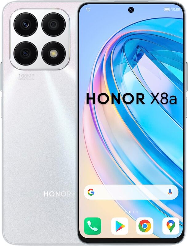 HONOR X8a Smartphone Unlocked, 100MP Triple Camera, 6.7" 90Hz Fullview Display, 8 GB+128 GB, Android 12, Dual SIM Titanium Silver ( UAE Version )