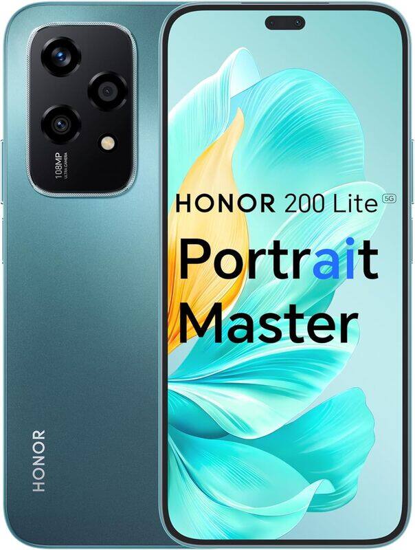 

HONOR 200 Lite 5G Dual SIM Cyan Lake 16GB (8+8GB Extended) RAM + 256GB - Middle East Version