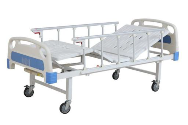 Manual 2-Crank Hospital Bed With Mattress