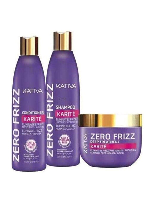 

Kativa Zero Freeze Deep Treatment Karite Set for Frizzy Hair, 3 Pieces