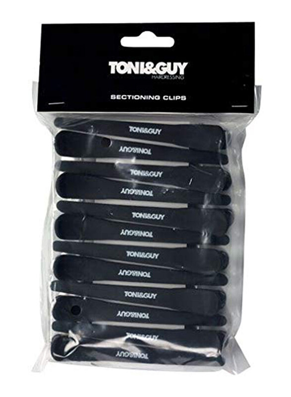 

Toni & Guy Hair Sectioning Clips for All Hair Types, 12 Pieces, Black