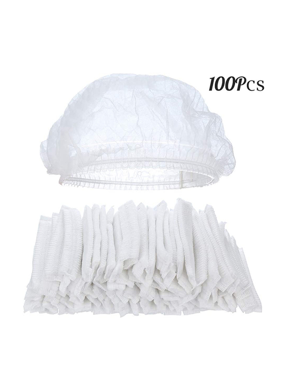 

Generic DFBTYG Disposable Shower Pleated Anti Non-Woven Salon Spa Paper Caps, 100 Pieces, White