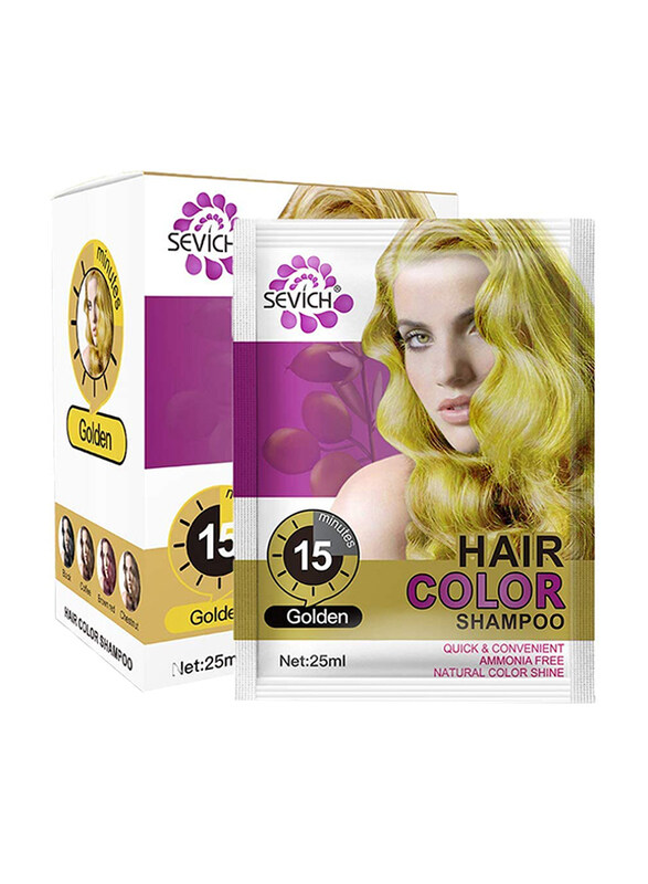 

Sevich Instantly Hair Colour Dye Shampoo for Damaged Hair, 25ml, Gold