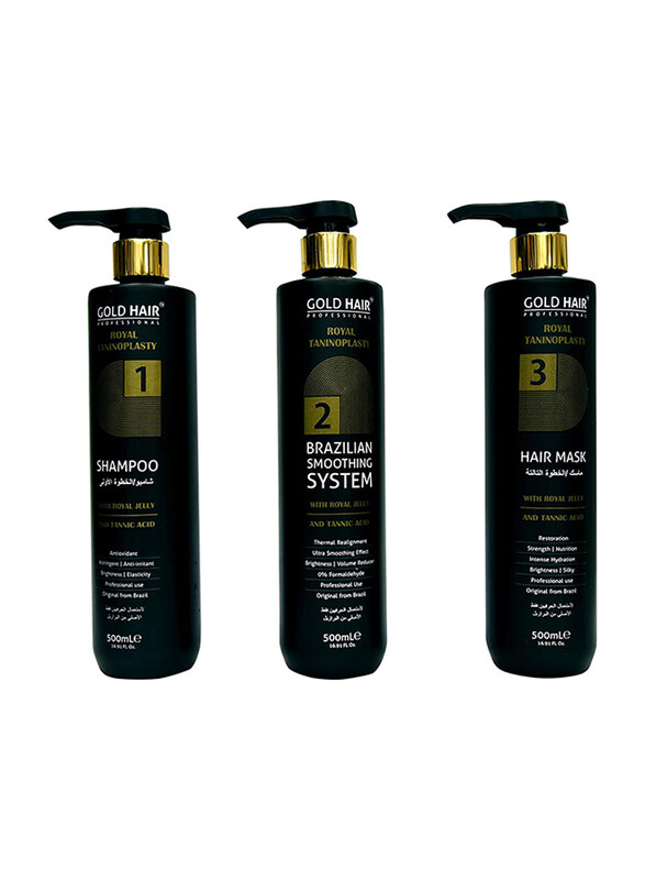 

Gold Hair Royal Taninoplasty Treatment Kit for Damaged Hair, 3 x 500ml