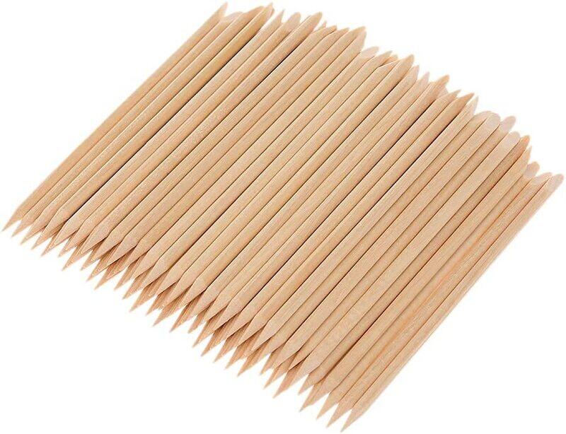 

Anself Wooden Nail Cuticle Remover Pusher Sticks, 100 Pieces, Beige