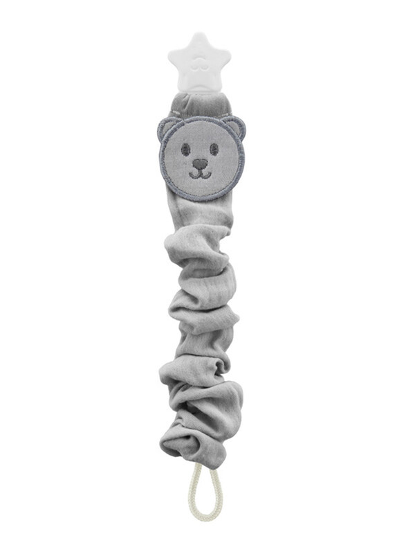 

Babyjem Bear Pacifier Holder, Newborn, Grey