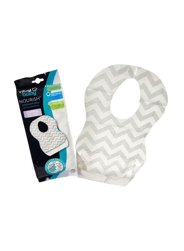 

Vital Baby Nourish Disposable Bibs, 20-Piece, Grey
