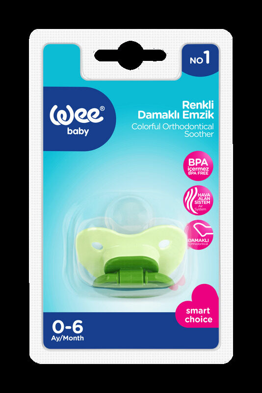 

Wee Baby Opaque Body Orthodontical Soother, 0-6 Months, Assorted Colour