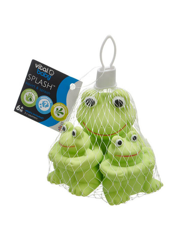 

Vital Baby 3-Piece Squirt & Splash Ducks & Frogs Baby Bath Toys Set, 6+ Months, Green