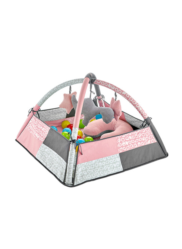 

Babyjem Play Mat with Balls & Toys, 0-6 Months, Pink
