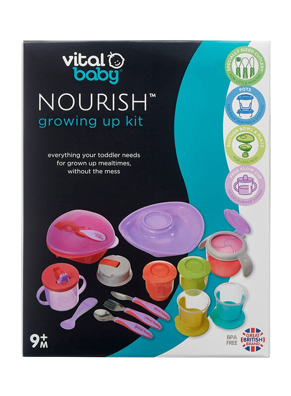 

Vital Baby Nourish Growing Up Kit, 14-Piece, Purple/Multicolour