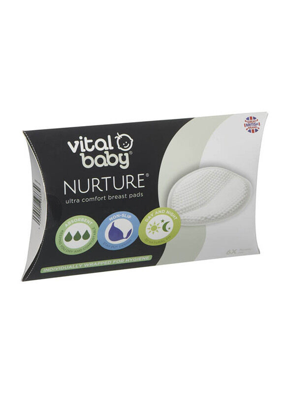 

Vital Baby Nurture Ultra Comfort Disposable Breast Pads, 6 Pieces, White