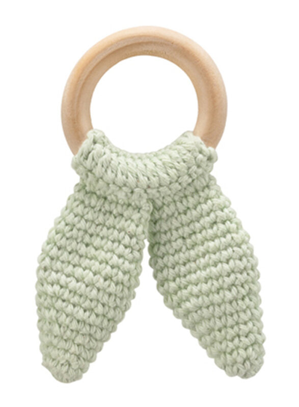 

Babyjem Amigurumi Wooden Ring Teether for Baby, 4+ Months, Green