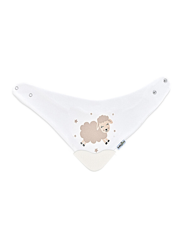 

Babyjem Triangle Bib with Teether, 0+ Months, White