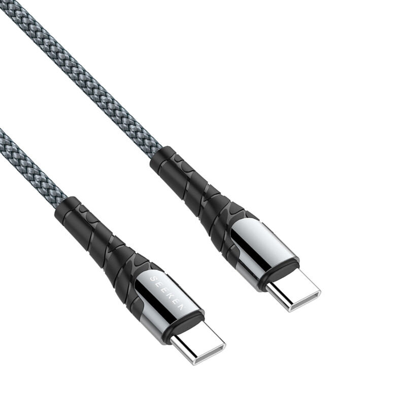 SEEKEN PD Type C Cable For Mobiles & all Devices - Black, Fast Charging, Braided Cable, Anti Bending, Premium Design, High-Quality.