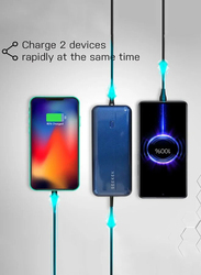 SEEKEN Power Booster Power Bank Max 20K MAH - Blue ; Fast Charging ; Portable Charger ; Travel Charger ; Overcharge Protection ; Premium Design ; High-Quality.