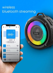 Seeken Splash Portable Bluetooth Speaker with Stereo Sound, Black
