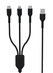 Seeken 3-in-1 Multiple Types USB Cable, USB Type A to Multiple Types, Black