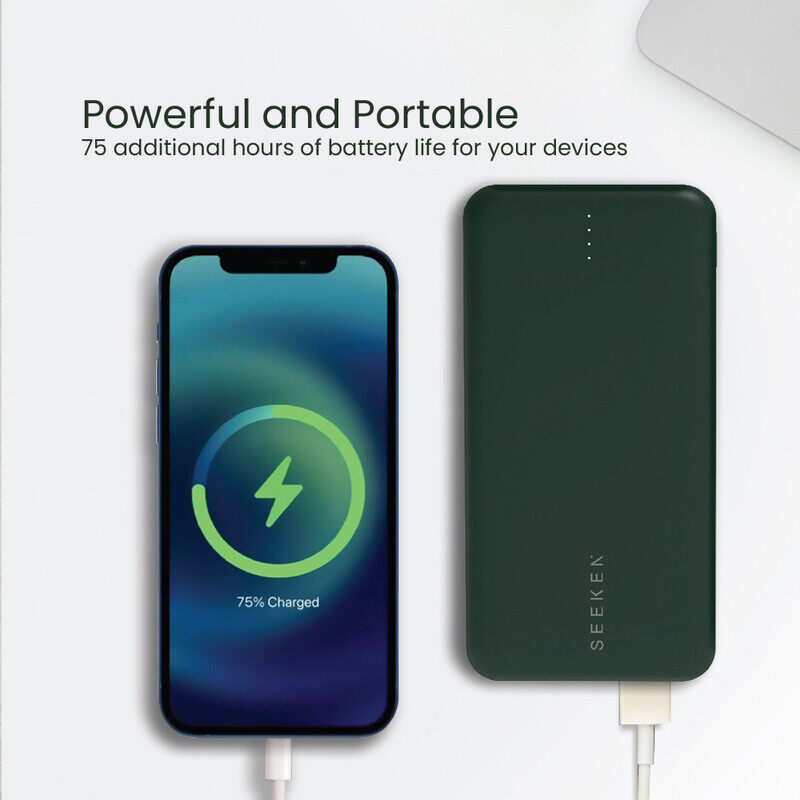 SEEKEN Power Bank 20K Mah - Green, Fast Charging, Portable Charger, Travel Charger, Overcharge Protection, Premium Design, High-Quality.