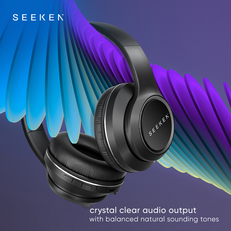 Seeken Sound Breeze Dew Wireless Over-Ear Headphones, Black