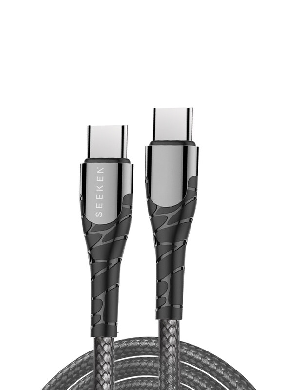 

SEEKEN 65W USB C to USB C Cable, PD-3M - Grey ; Fast Charging ; Braided Cable ; Premium Design ; High-Quality.