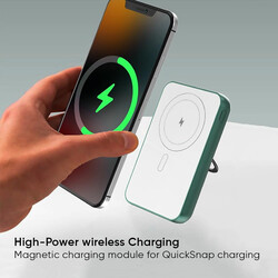 SEEKEN 10K MAH Foldable Magnetic Wirless 22.5W Power Bank - Green, Fast Charging, Portable Charger, Travel Charger, Overcharge Protection, Premium Design, High-Quality.