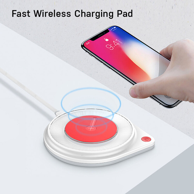 SEEKEN Wireless Charger For Mobiles & all Devices - Red, Fast Charging, Compact, Power Delivery, Premium Design, High-Quality.