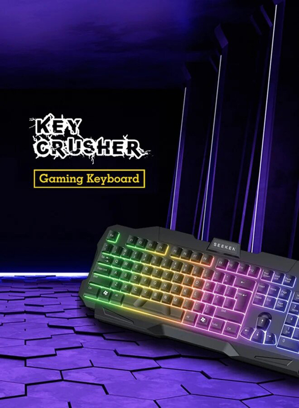 Seeken LED Wired Gaming Keyboard, Black