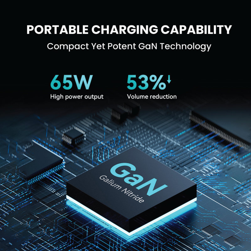 SEEKEN Spectra 65W GAN Charger - White, Fast Charging, 3 in 1, Compact, Power Delivery, Premium Design, High-Quality.