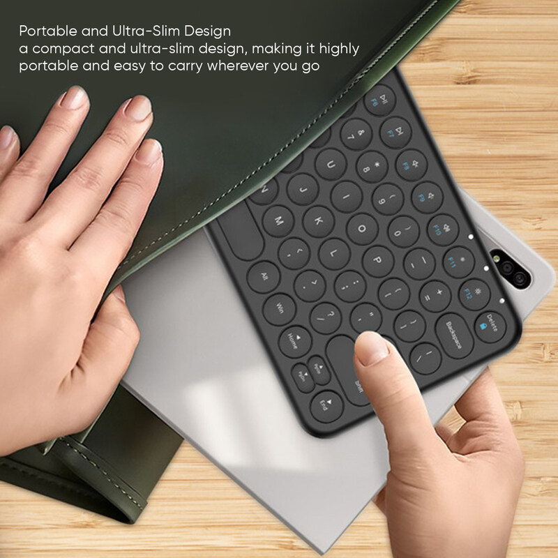 SEEKEN Mini Portable Bluetooth Keyboard - Black ; Multi-Device Pairing ; Premium Design ; High-Quality.