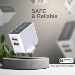 SEEKEN Neutra Duo Mobile Charging Adapter and all other devices 2 USB - White, Fast Charging, 2 in 1, Compact, Power Delivery, Premium Design, High-Quality.