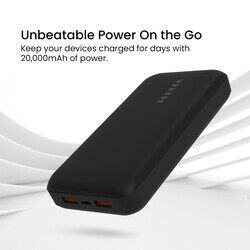 SEEKEN Power Bank 20K Mah - Black, Fast Charging, Portable Charger, Travel Charger, Overcharge Protection, Premium Design, High-Quality.