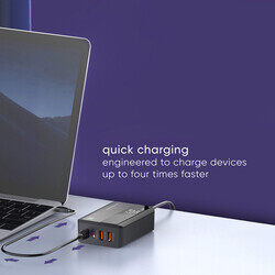 SEEKEN Spectra 65W Desktop Charger-M - Black, Fast Charging, Compact, Power Delivery, Premium Design, High-Quality.