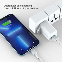 SEEKEN Neutra Duo Mobile Charging Adapter 2 USB - White, Fast Charging, 2 in 1, Compact, Power Delivery, Premium Design, High-Quality.