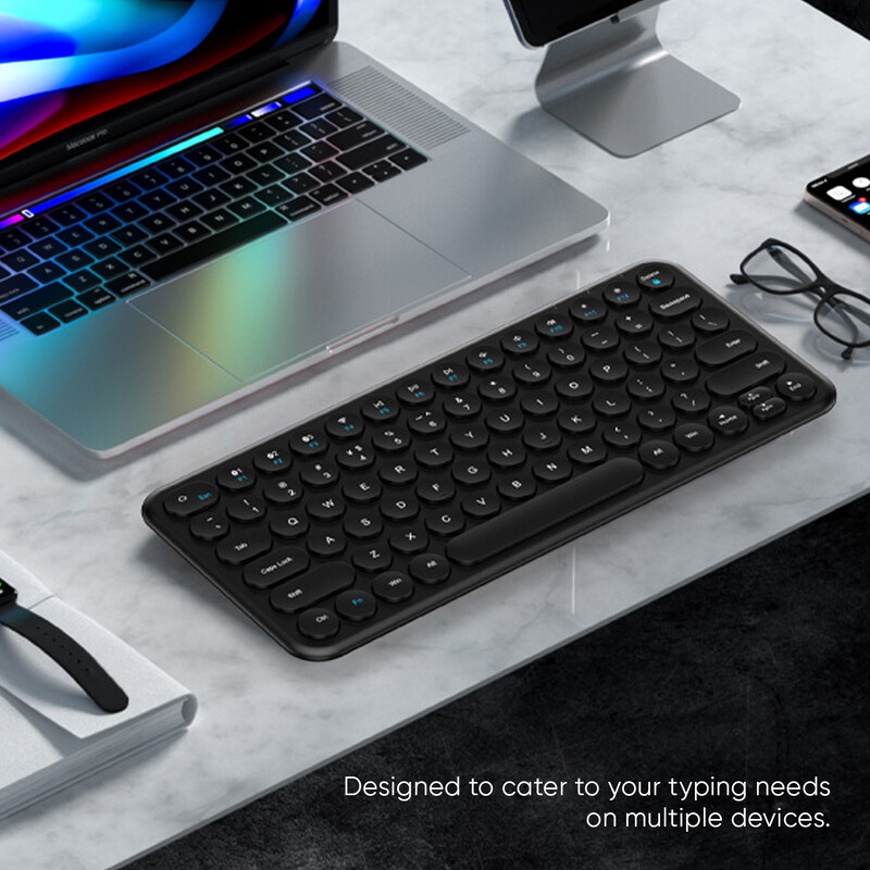 SEEKEN Mini Portable Bluetooth Keyboard - Black ; Multi-Device Pairing ; Premium Design ; High-Quality.