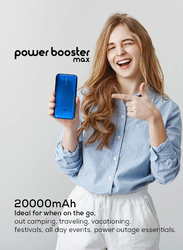 SEEKEN Power Booster Power Bank Max 20K MAH - Blue ; Fast Charging ; Portable Charger ; Travel Charger ; Overcharge Protection ; Premium Design ; High-Quality.