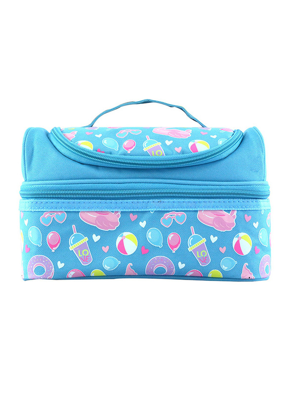 Smily Kiddos Dual Slot Lunch Bag, Light Blue