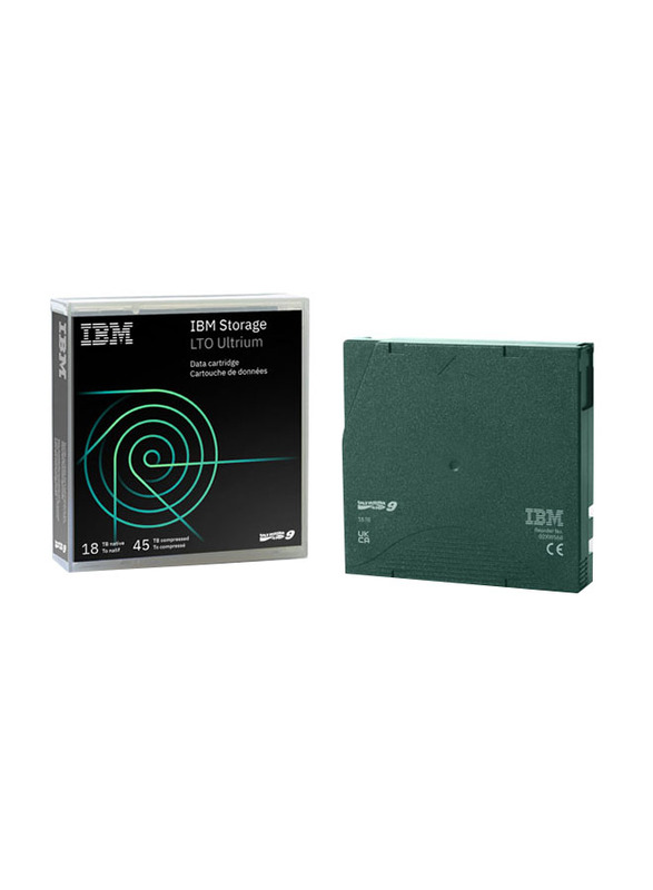 IBM LTO9 Tape Media Cartridge, 18TB, 02XW568, Green