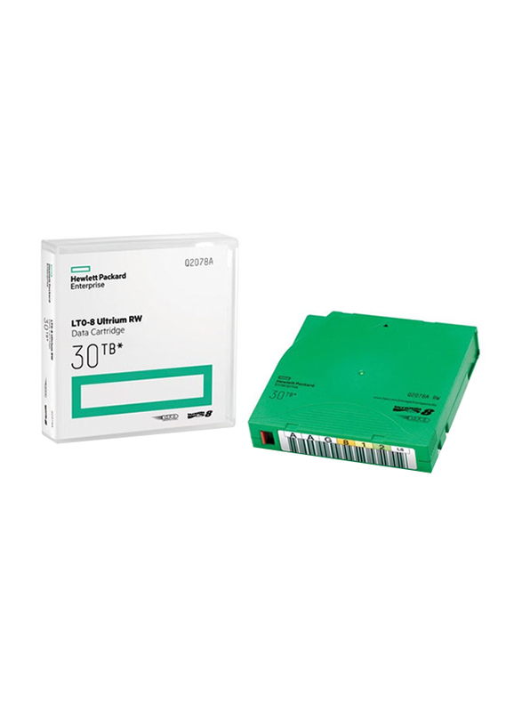 HP LTO8 Ultrium Data Cartridge, 30TB, Q2078A, Green