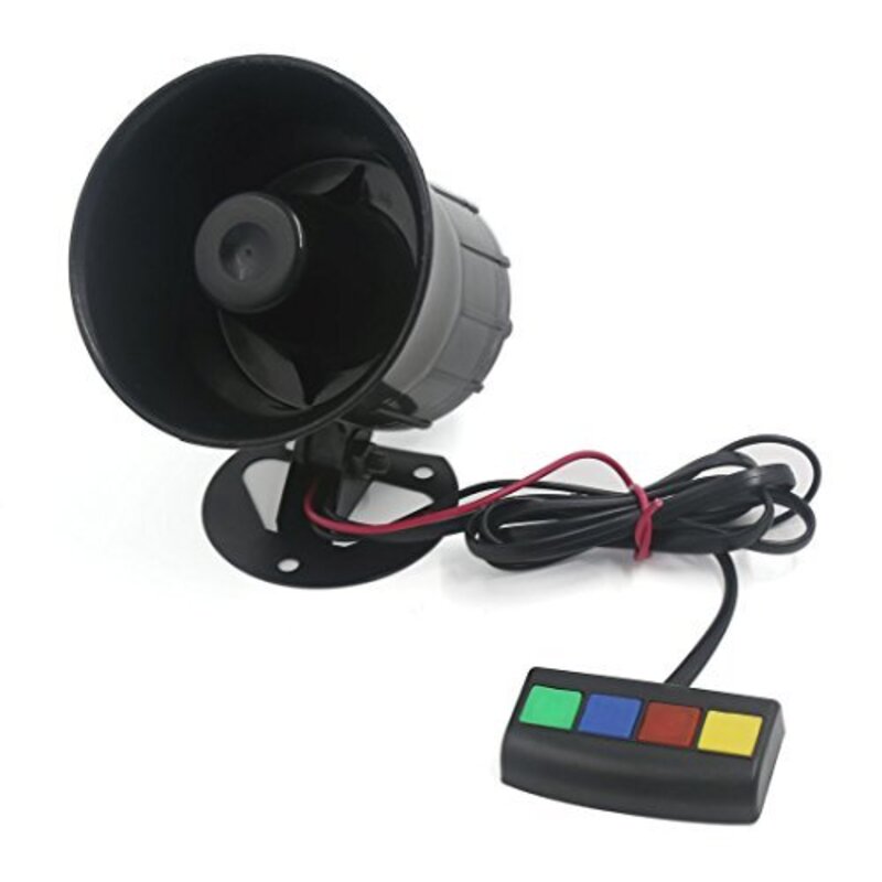 

Dealmux Motorcycle Car 4 Tone Sounds Loud Security Warning Siren Horn Dc 12V, Black