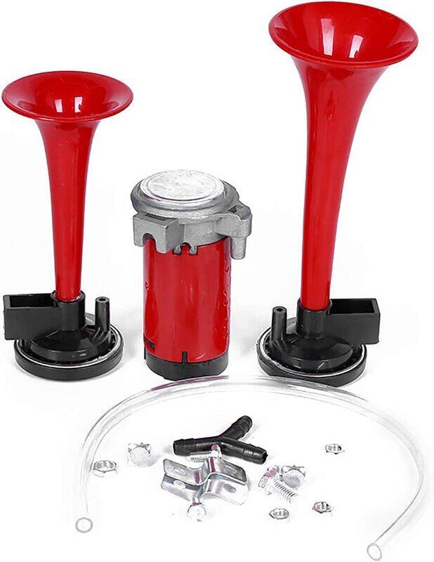 

Generic 12V Electric Double Tube Air Horn, Red/Black