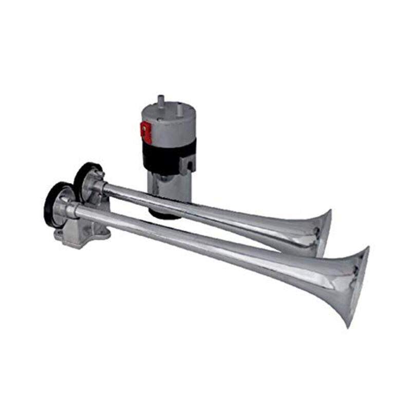 

Generic 12V Dual Trumpet Vehicle Horn Kit with Compressor Pump, Silver