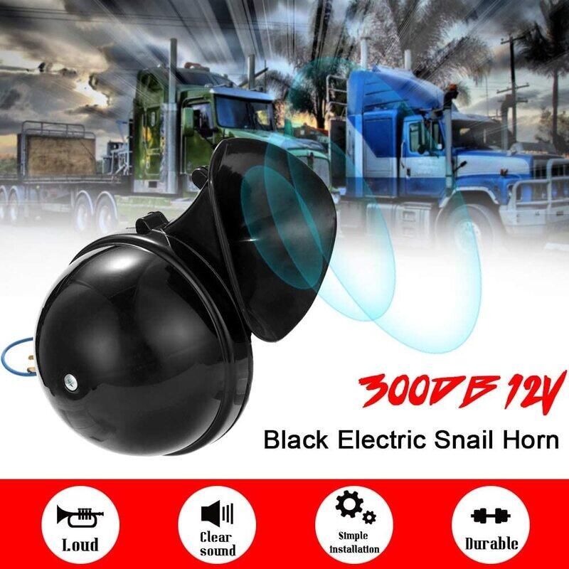 

GXDJQLB Loud 300DB 12V Black Electric Snail Horn, Black