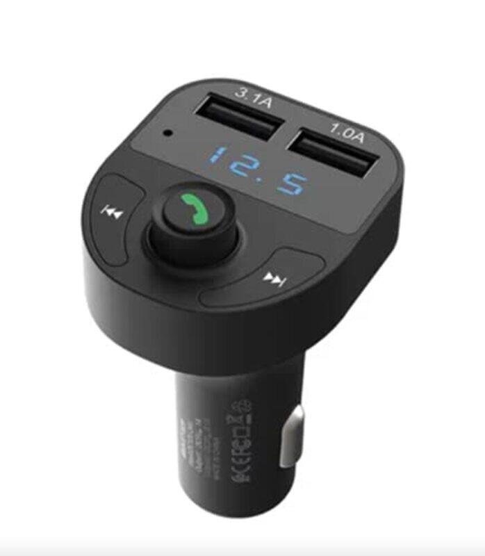 

Earldom Bluetooth FM Transmitter Fast Car Charger, ET-M29, Black