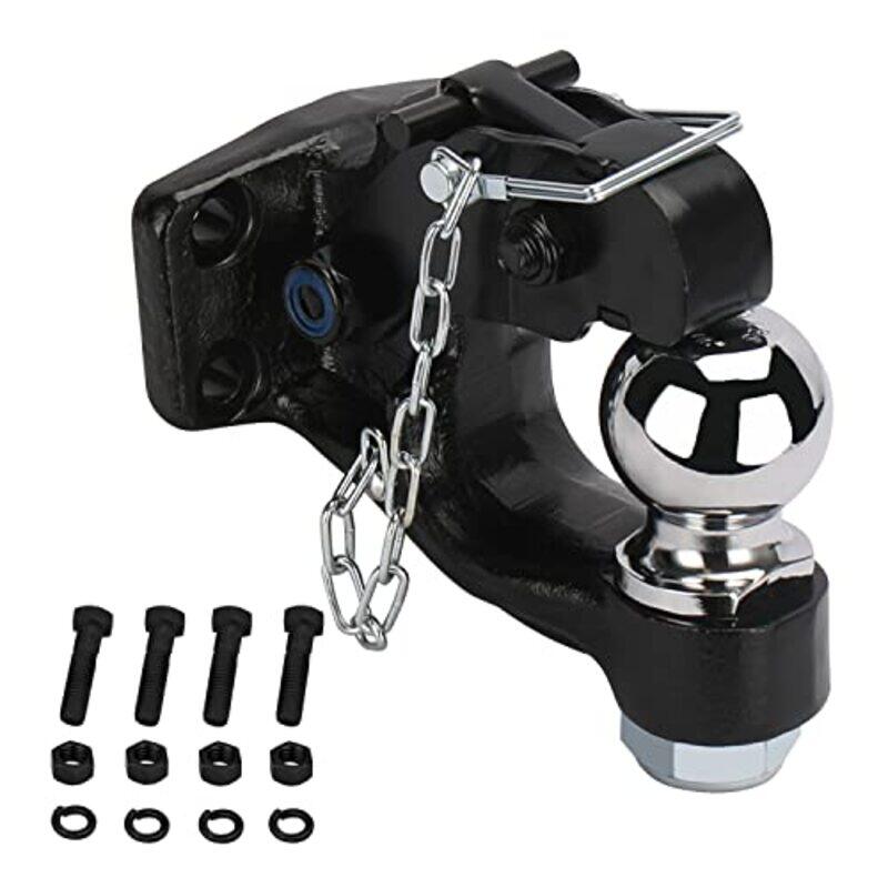 

Onltco Pintle Hook Pintle Hitches Receiver Hook 10 Ton Combination Hitch Ball 2-5/16, Black